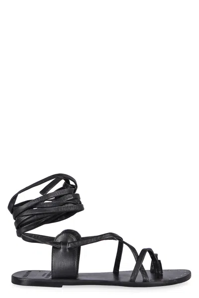 Manebi Ar Studio X Mnb Leather Sandals In Black