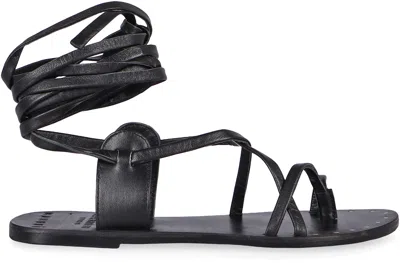 Manebi Ar Studio X Mnb Leather Sandals In Black