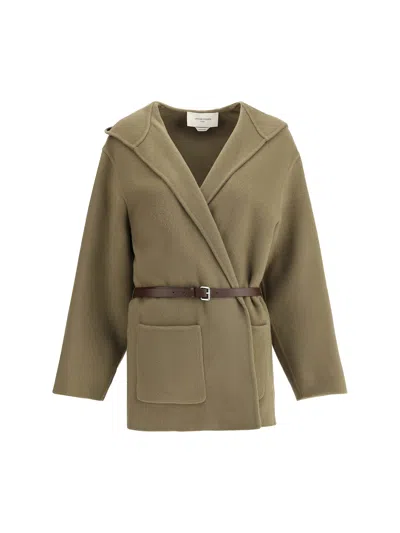 Jacob Cohen Double Wool Cloth Caban Jacket In Green