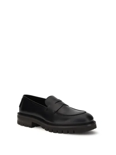 Ferragamo Flat Shoes With Minimalist Silhouette In Black