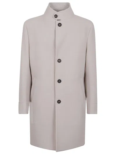 Eleventy Single-breasted Coat With Mandarin Collar And Button Closure In Gray