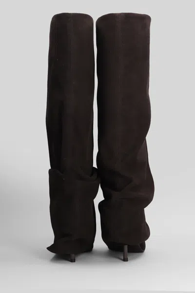 Le Silla 'andy' Knee Length Suede Slouchy Boots In Brown