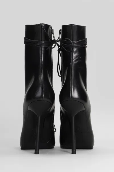 Le Silla Colette Lace-up Leather Ankle Boot In Black