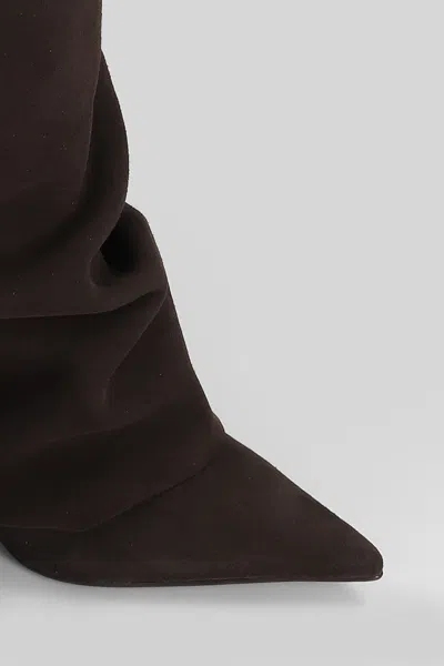Le Silla 'andy' Knee Length Suede Slouchy Boots In Brown