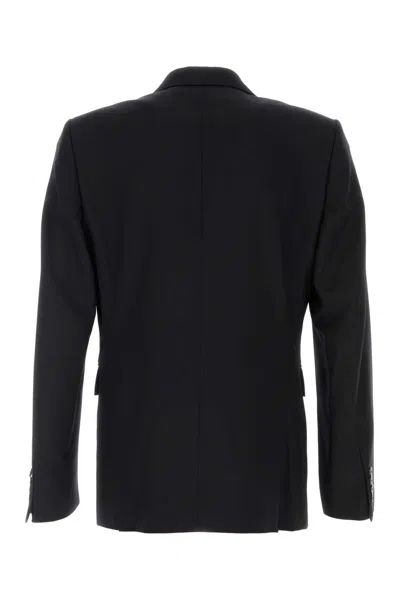 Dries Van Noten Notched Lapel Wool Blaine Tailored Blazer In Black