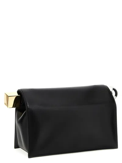 Jacquemus La Pochette Rond Carre Leather Clutch In Black