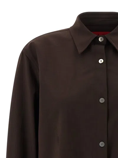 The Latest Cuffed-button Long Sleeves Shirt In Brown