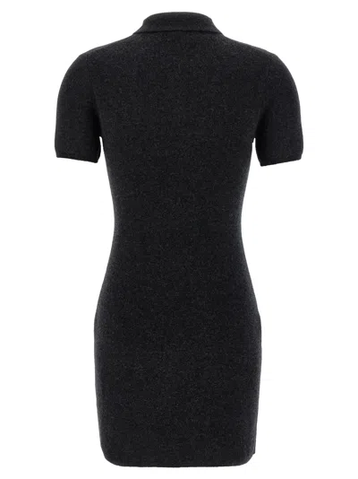 Alexander Wang T Alexanderwang. T Midweight Short Sleeve Polo Dress In Black