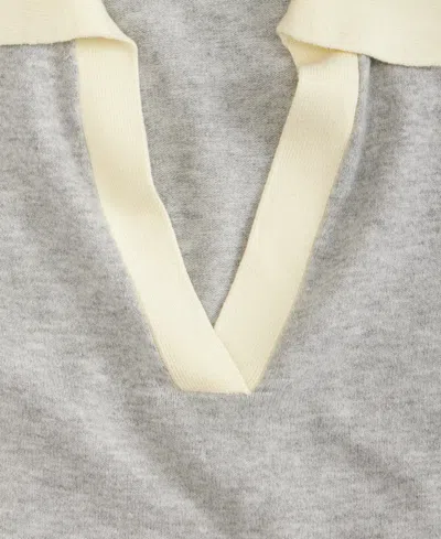 On 34th Women's Colorblocked Polo Short Sleeve Sweater, Macy's Exclusive In Gray