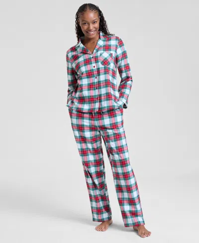 Holiday Lane Women's Merry Plaid Cotton Pajama Set, Macy's Exclusive In Red