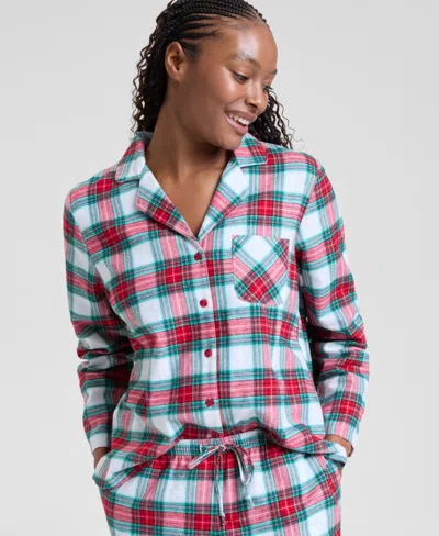 Holiday Lane Women's Merry Plaid Cotton Pajama Set, Macy's Exclusive In Red