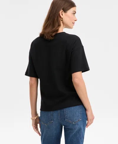 Inc International Concepts Women's Short-sleeve Grommet Top, Macy's Exclusive In Black