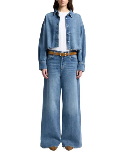 7 For All Mankind Zoey Agadir Loose Wide Leg Jean In Blue