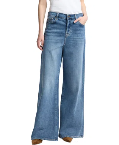 7 For All Mankind Zoey Agadir Loose Wide Leg Jean In Blue