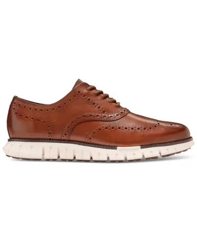 Cole Haan Zerogrand Remastered Wingtip Derby Sneaker In British Tan Ivory