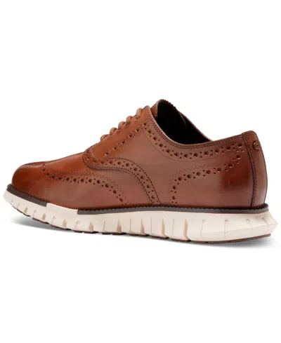 Cole Haan Zerogrand Remastered Wingtip Derby Sneaker In British Tan Ivory