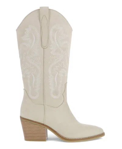 Mia Women's Crosley Pointed Toe Western Mid-shaft Boots In Neutral