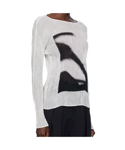 Issey Miyake May Shadow Study Chiffon Twist T-shirt In Gray