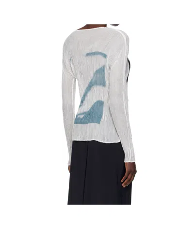 Issey Miyake May Shadow Study Chiffon Twist T-shirt In Gray