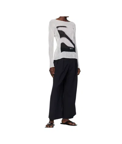 Issey Miyake May Shadow Study Chiffon Twist T-shirt In Gray