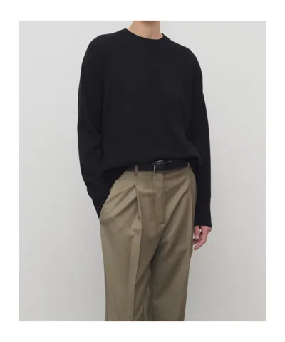 The Row Maglione Leilani Oversize In Cashmere Blu Notte Donna In Black