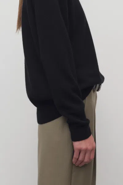 The Row Maglione Leilani Oversize In Cashmere Blu Notte Donna In Black