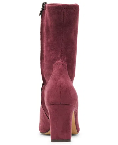 Dolce Vita Women's Roan Square-toe Pull-on Stretch Dress Booties In Burgundy