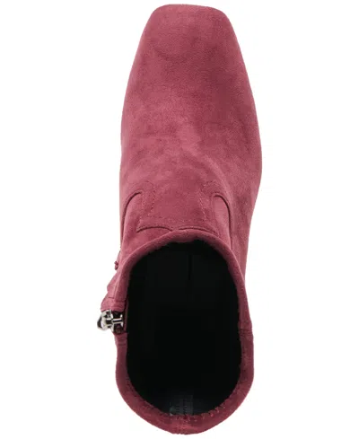 Dolce Vita Women's Roan Square-toe Pull-on Stretch Dress Booties In Burgundy