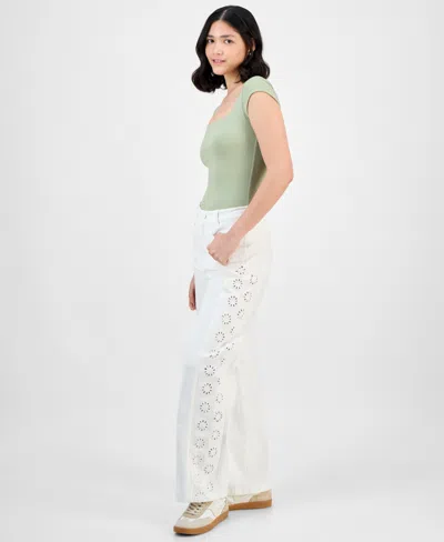 And Now This Women's Eyelet Patch-pocket Pants, Macy's Exclusive In White