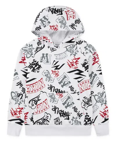 Nike 3brand By Russell Wilson Big Girls Graffiti-printed Cropped Hoodie In Multi