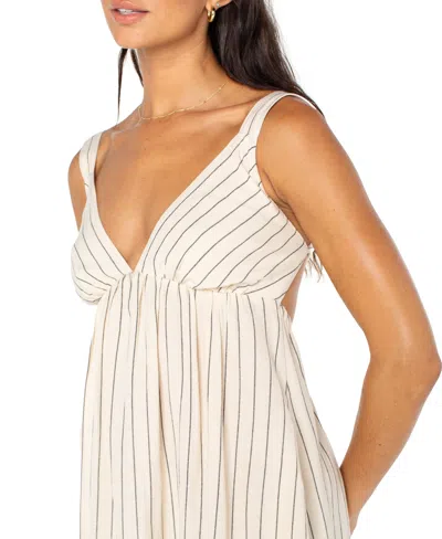 Roxy Wilder Coast Stripe Maxi Sundress In White