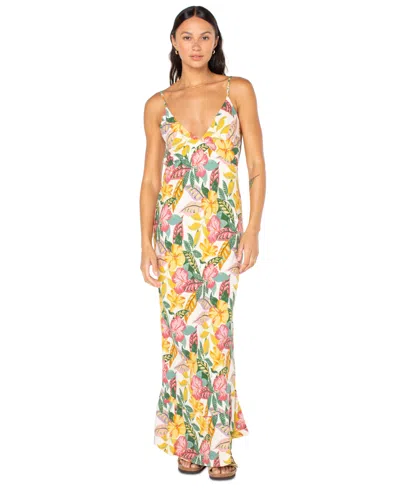Roxy Juniors' Floral-print Lost Paradise Tie-beck Maxi Dress In Multi