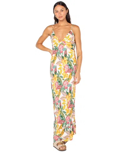 Roxy Juniors' Floral-print Lost Paradise Tie-beck Maxi Dress In Multi
