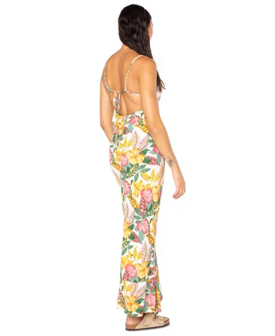 Roxy Juniors' Floral-print Lost Paradise Tie-beck Maxi Dress In Multi