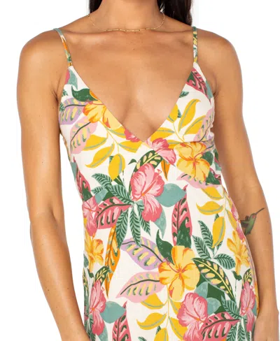 Roxy Juniors' Floral-print Lost Paradise Tie-beck Maxi Dress In Multi