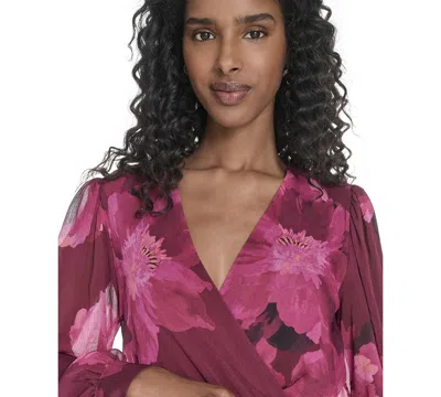 Calvin Klein Women's Tie-sleeve Midi Dress In Pink