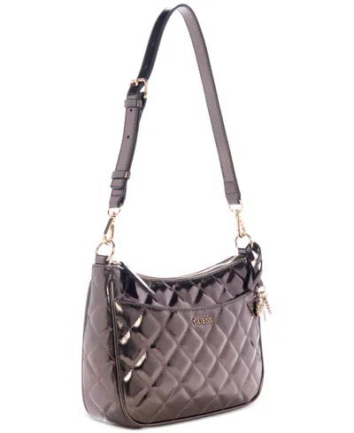 Guess Tinsley Medium Quilted Shoulder Bag In Brown