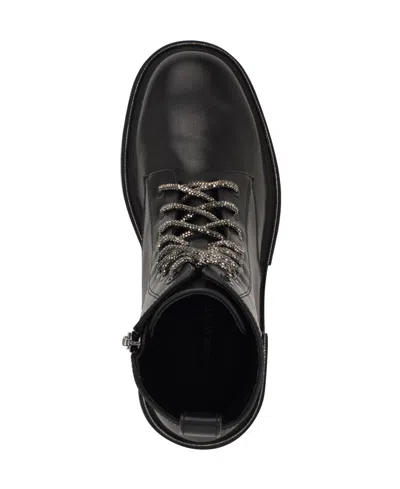 Nine West Women's Jarret Embellished Lug Sole Combat Boots In Black