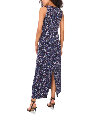Vince Camuto Women's Printed Sleeveless Keyhole Back Maxi Dress In Blue