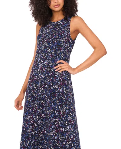 Vince Camuto Women's Printed Sleeveless Keyhole Back Maxi Dress In Blue