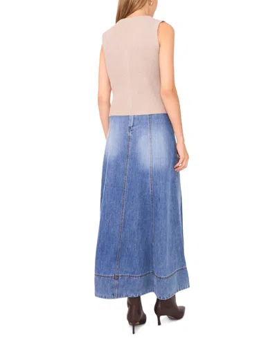 1.state Women's V Neck Button Up Sweater Vest In Neutral