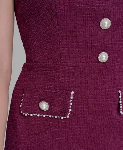 Karl Lagerfeld Tweed Sheath Dress In Purple