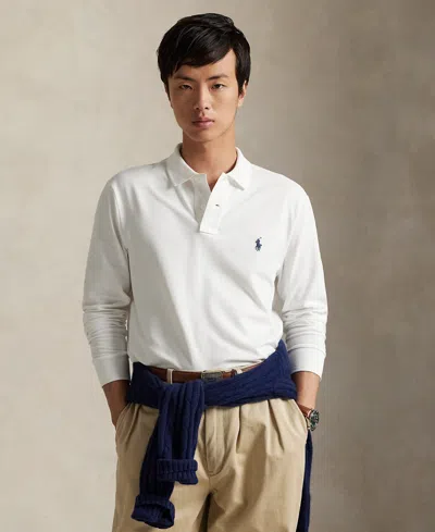 Polo Ralph Lauren White Cotton Polo Custom Slim-fit In White