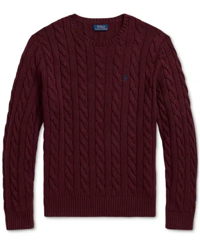 Polo Ralph Lauren Ralph Lauren Cable Knit Jumper Burgundy In Burgundy