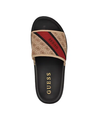 Guess Men's Vellden Slip-on Lifted Fashion Slides In Multi