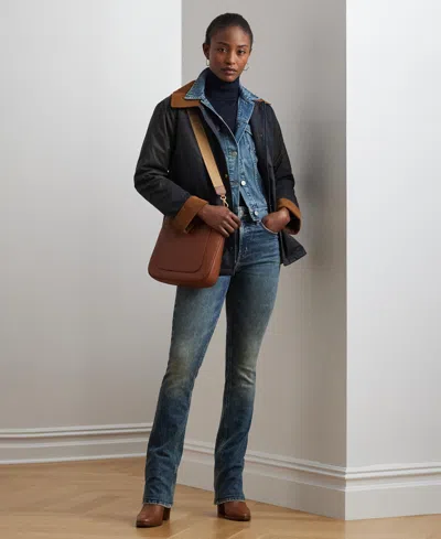 Ralph Lauren Women's Cord-collar Waxed Jacket In Burgundy