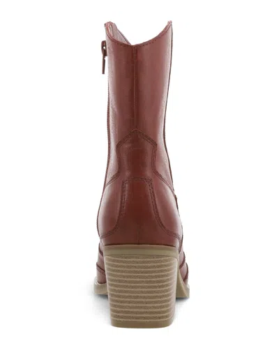 Mia Women's Clorinda Pointed Toe Western Style Boots In Burgundy