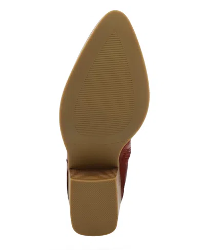 Mia Women's Clorinda Pointed Toe Western Style Boots In Burgundy