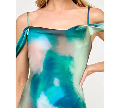 Bcx Juniors' Sleeveless Cold Shoulder Midi Slit Dress In Multi