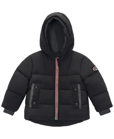 S Rothschild & Co Baby Boys Sherpa Lined Puffer Jacket In Black
